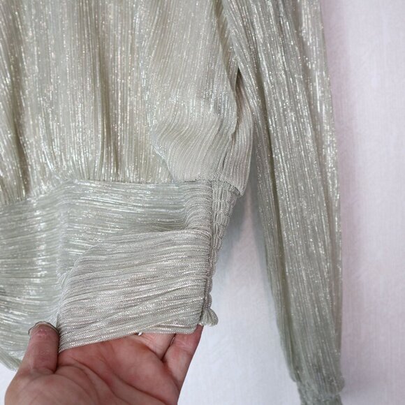 Bailey 44 Gold Silver Metallic Blouse XS - Picture 3 of 13